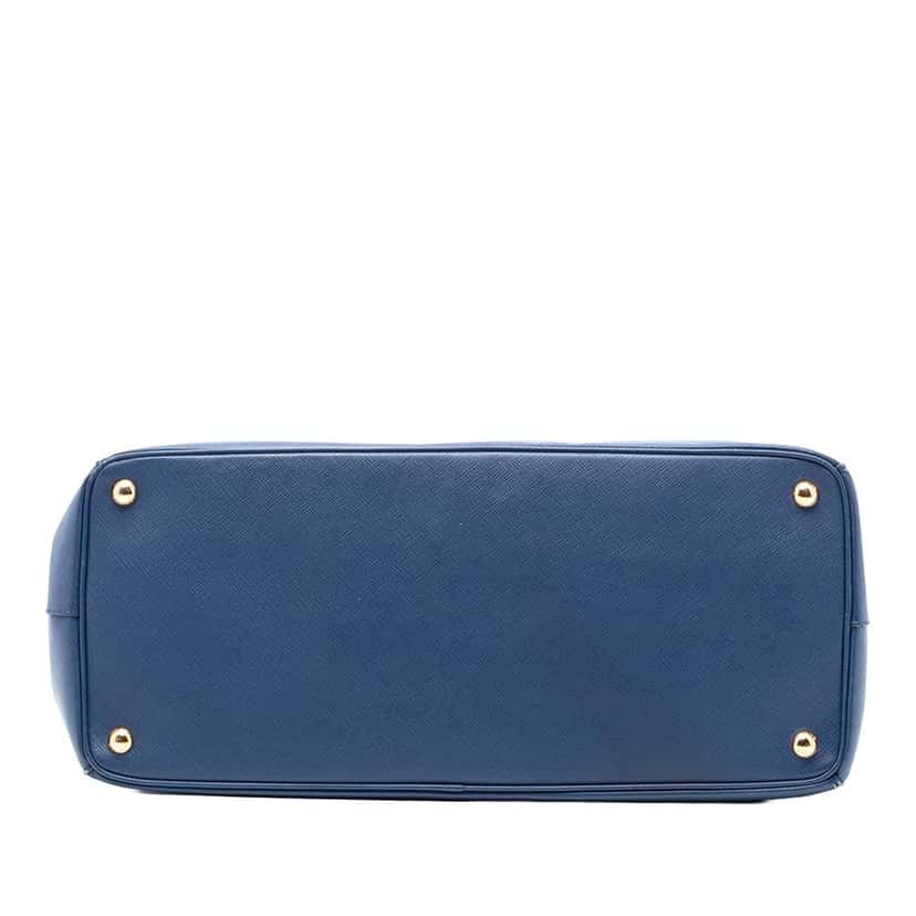 Prada Extra Large Saffiano Lux Galleria Double Zip Tote Blue Leather Good condition - Inside View