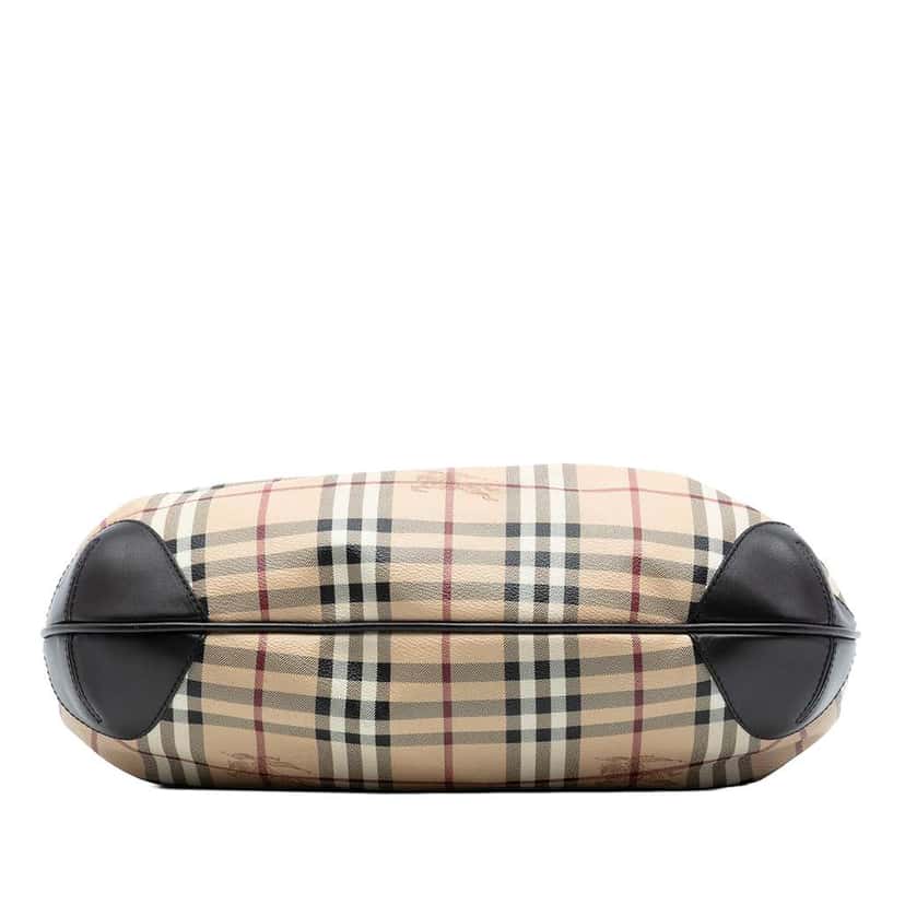 Burberry Medium Haymarket Check Coated Canvas Willenmore Hobo Brown Canvas Good condition - Inside View