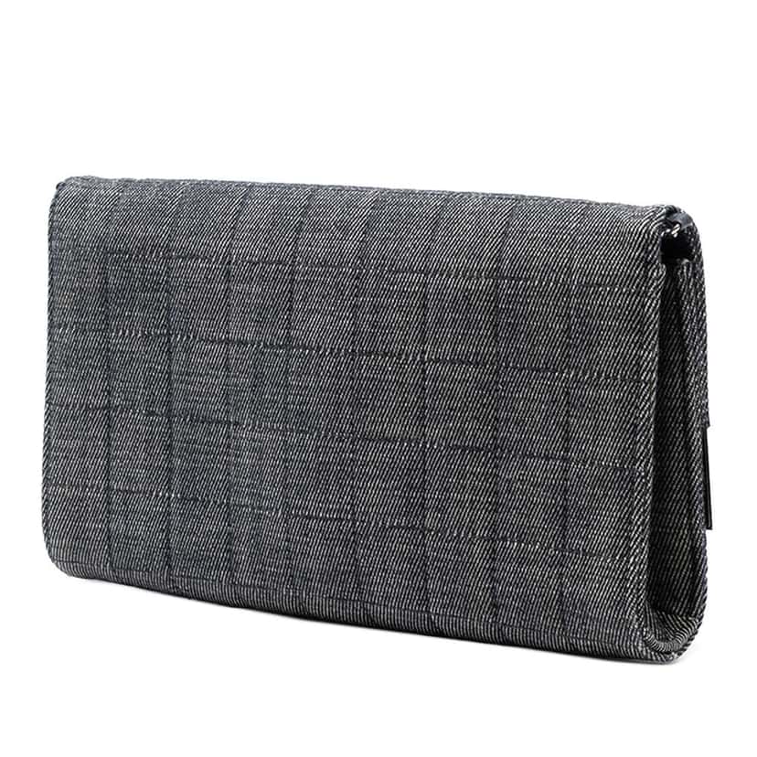 Chanel CC Choco Bar Denim Chain Flap Grey Denim Good condition - Back View