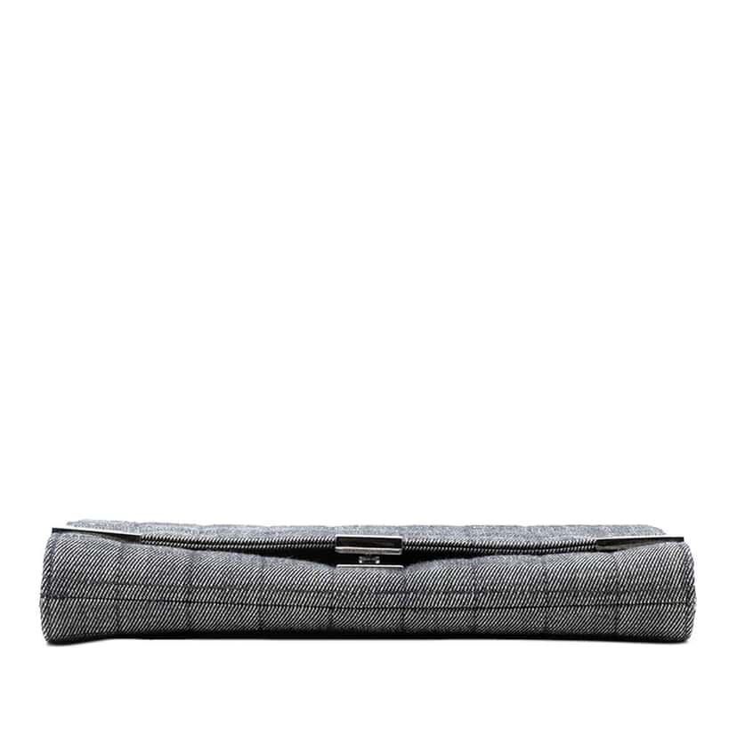 Chanel CC Choco Bar Denim Chain Flap Grey Denim Good condition - Inside View