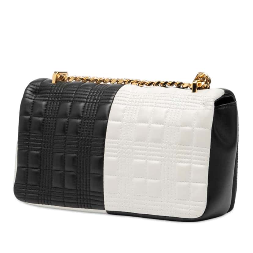 Burberry Small Bicolor Quilted Lambskin Lola Crossbody Black Leather Very good condition - Back View