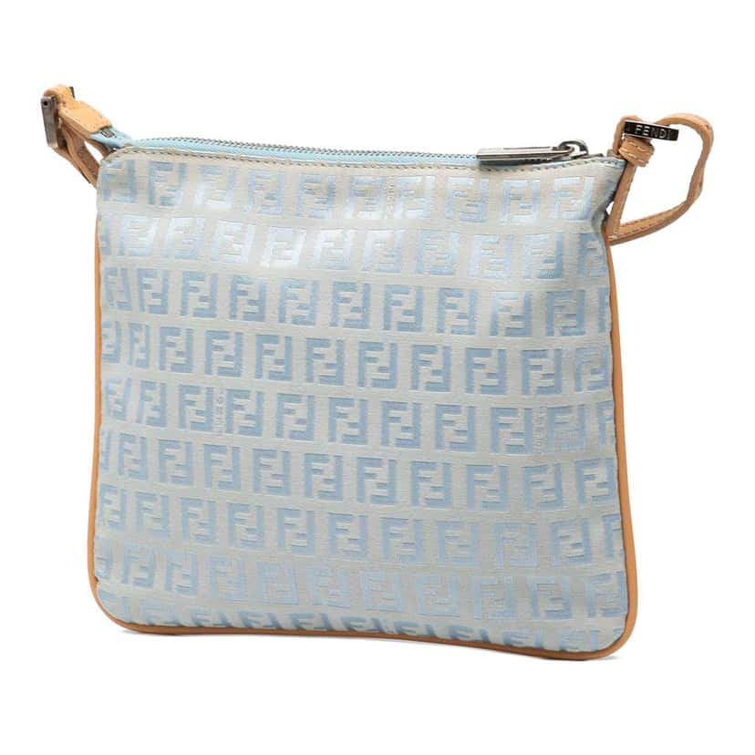 Fendi Zucchino Canvas Crossbody Blue Canvas Very good condition - Back View