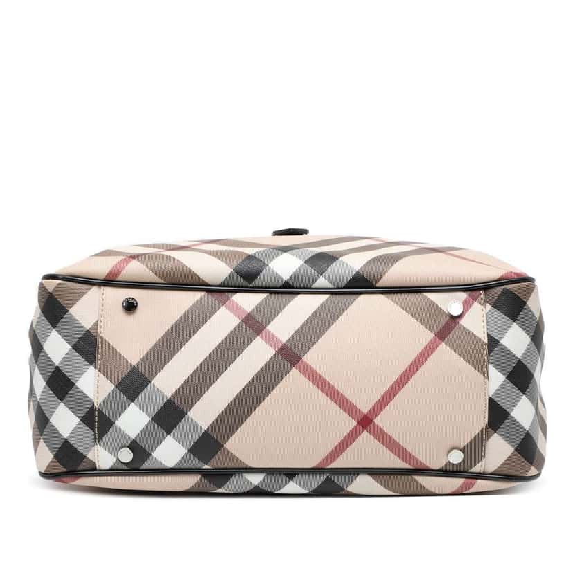 Burberry Supernova Check Coated Canvas Tote Brown Canvas Good condition - Inside View