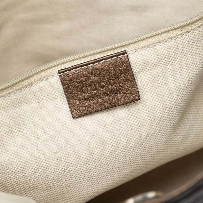 Gucci Medium Metallic Calfskin Sukey Tote Brown Leather Good condition - Box View