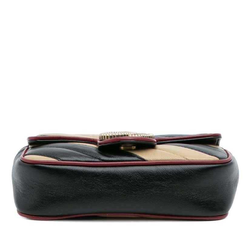 Gucci Super Mini GG Marmont Matelasse Leather Torchon Flap Crossbody Brown Leather Good condition - Inside View