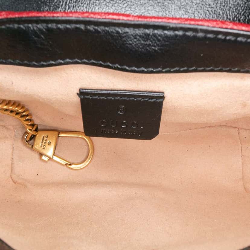 Gucci Super Mini GG Marmont Matelasse Leather Torchon Flap Crossbody Brown Leather Good condition - Model View