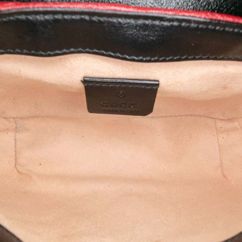 Gucci Super Mini GG Marmont Matelasse Leather Torchon Flap Crossbody Brown Leather Good condition - Box View