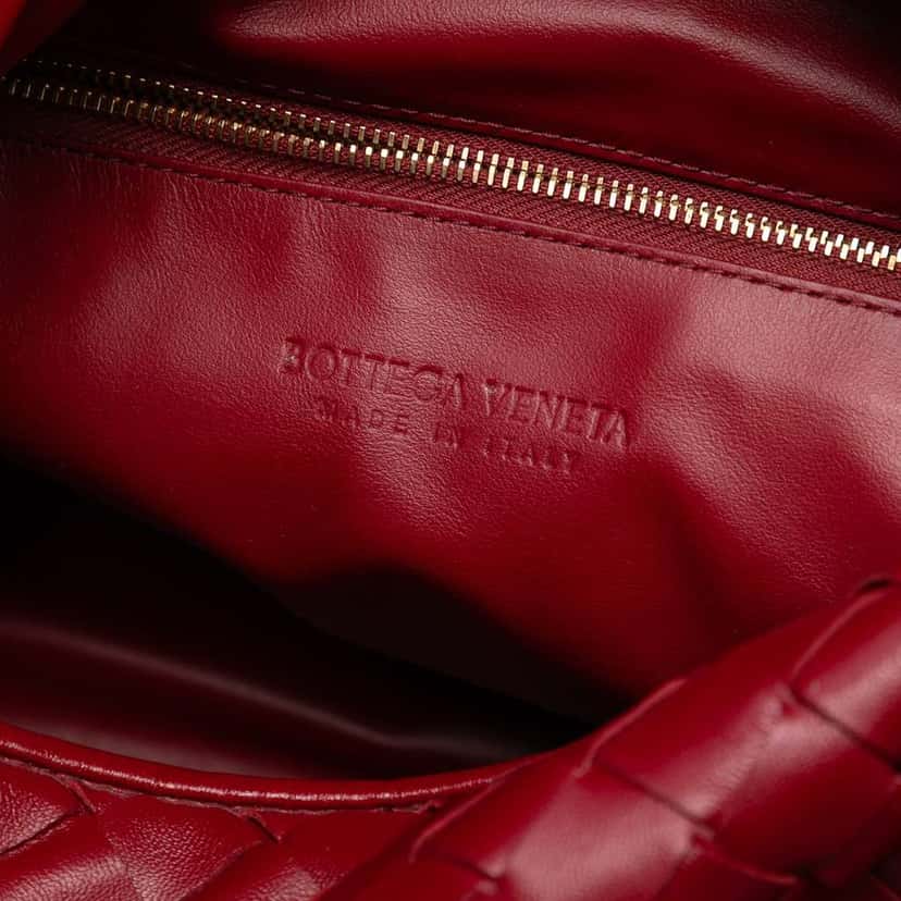 Bottega Veneta Small Calfskin Intrecciato Hop Hobo Red Leather Good condition - Box View