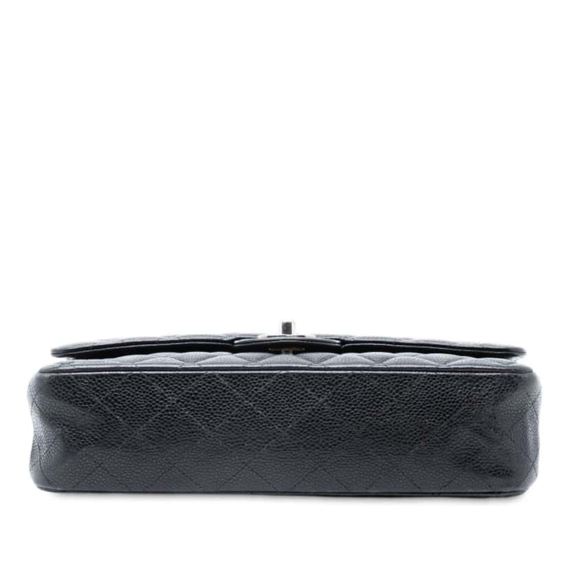 Chanel Medium Classic Caviar Double Flap Black Leather Good condition - Inside View