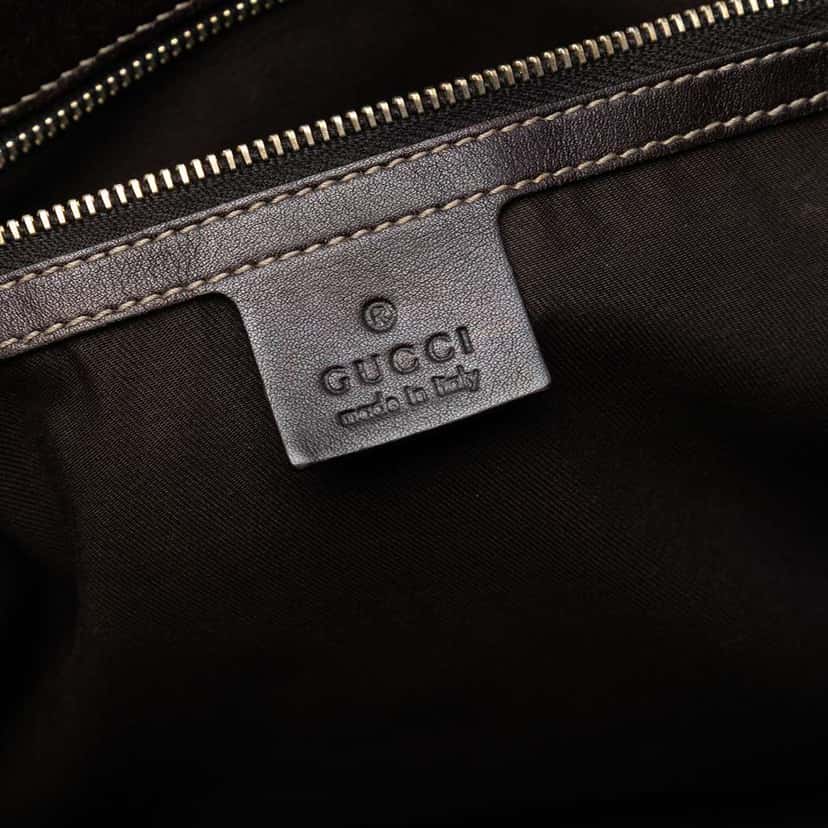 Gucci Medium GG Canvas Braided Peggy Tote Brown Canvas Good condition - Box View