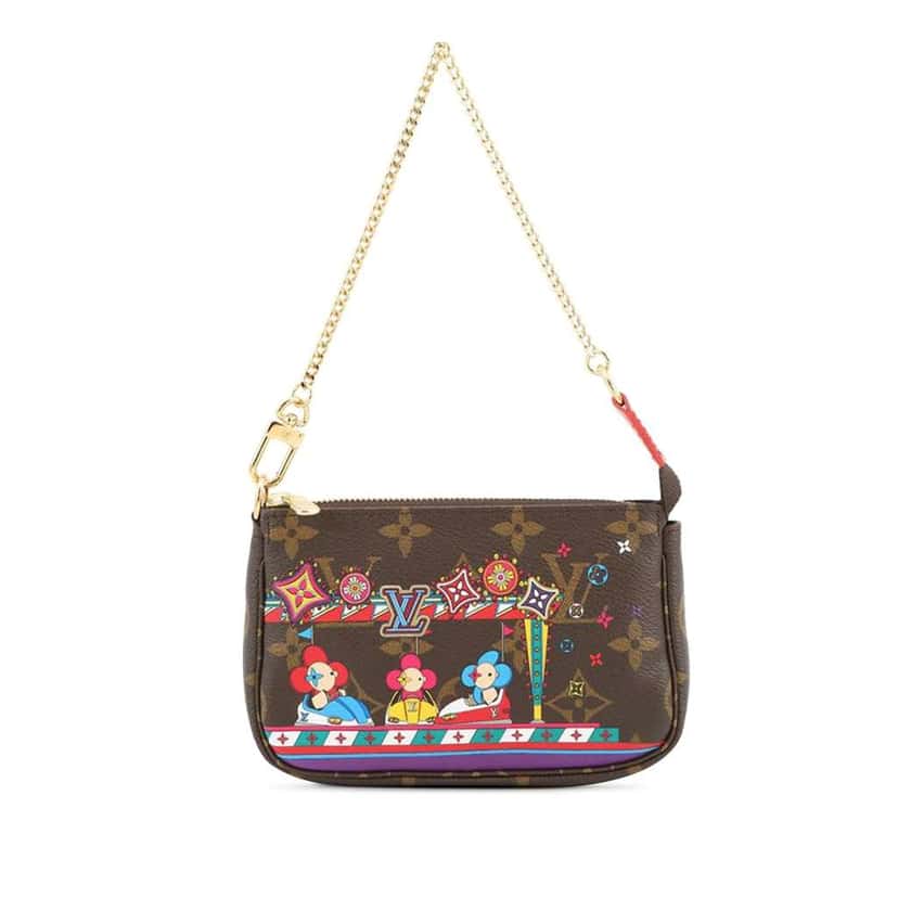 Louis Vuitton Monogram Vivienne Christmas Mini Pochette Accessoires Brown Good condition - Front View