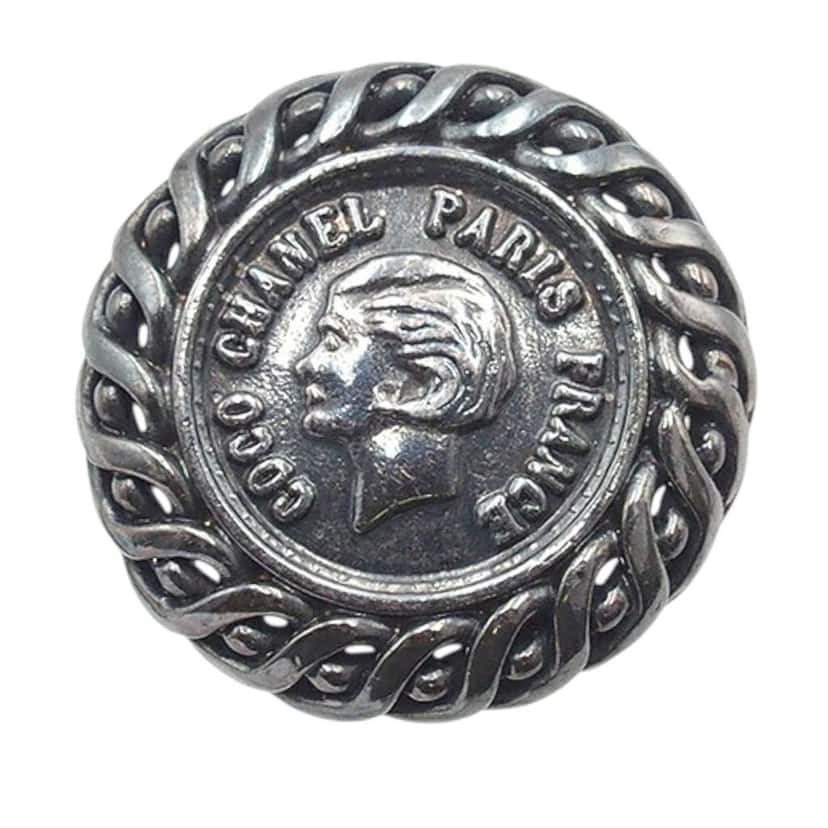 Chanel Gunmetal Plated Medallion Clip on Earrings Black Brass Good condition - Inside View