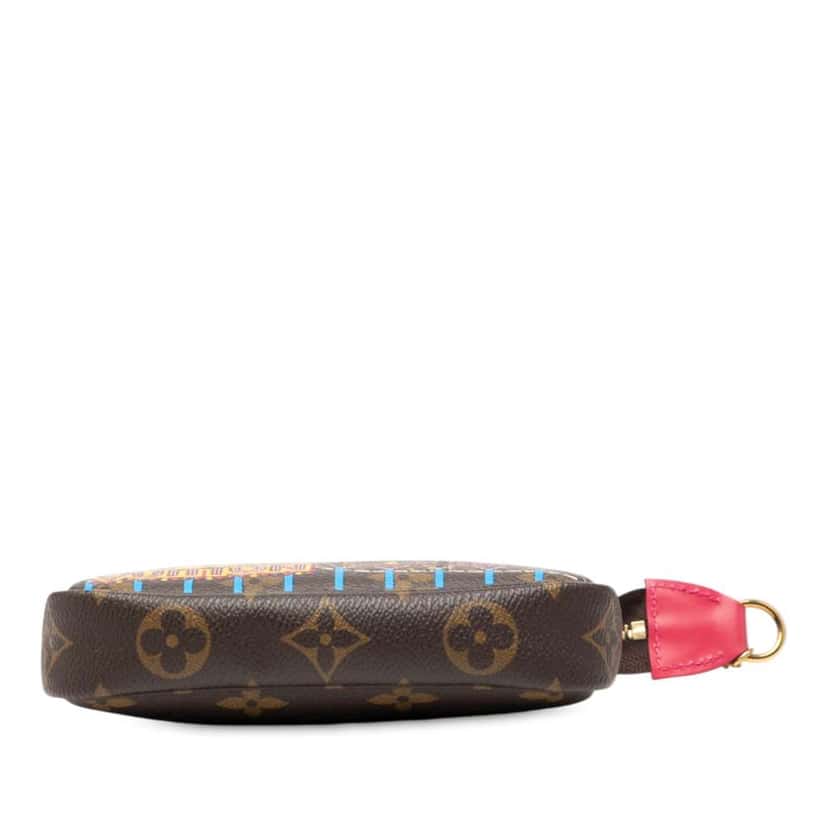 Louis Vuitton Monogram Vivienne Christmas Roller Coaster Mini Pochette Accessoires Brown Good condition - Inside View