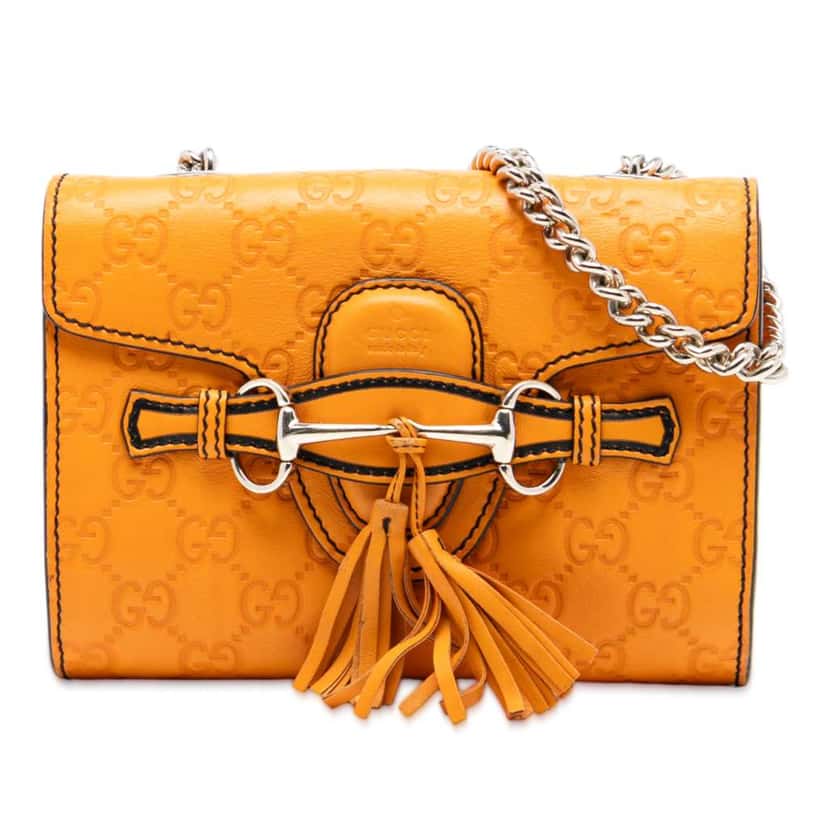 Gucci Mini Guccissima Emily Crossbody Orange Leather Good condition - Front View