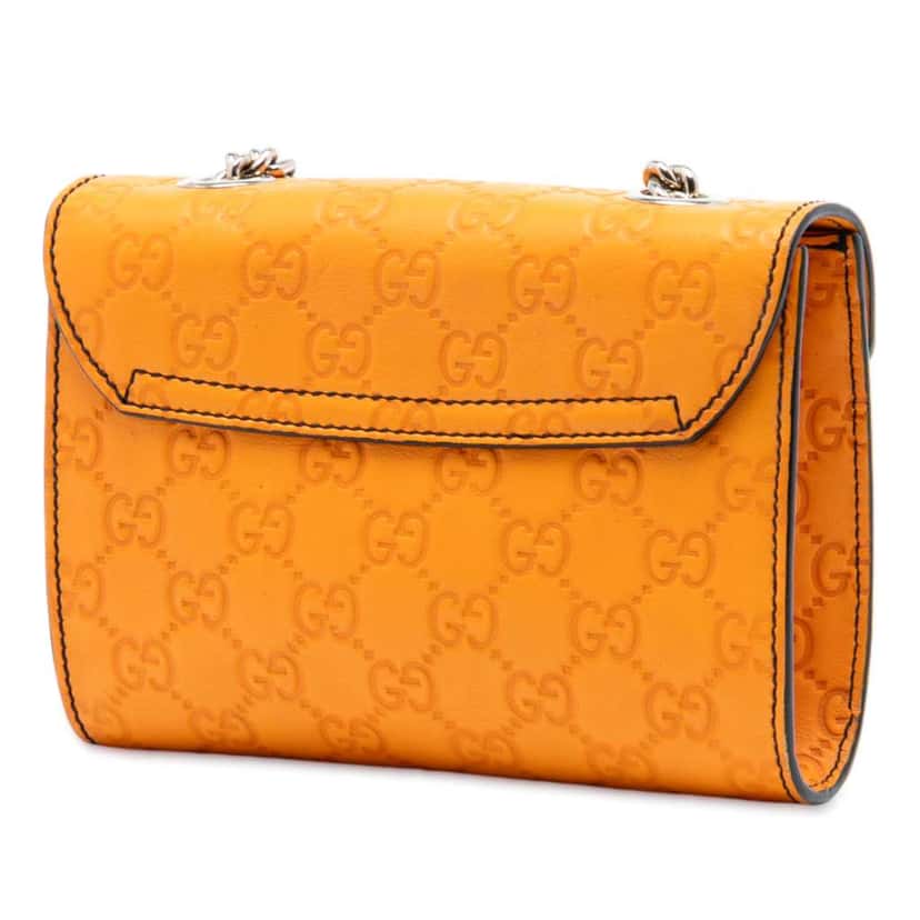 Gucci Mini Guccissima Emily Crossbody Orange Leather Good condition - Back View