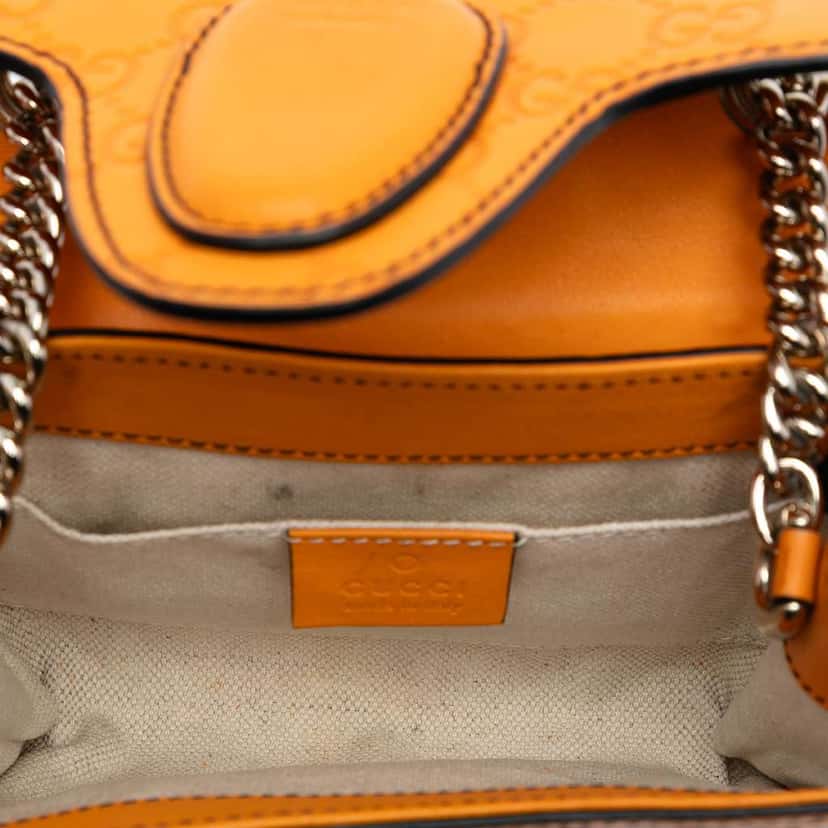 Gucci Mini Guccissima Emily Crossbody Orange Leather Good condition - Model View