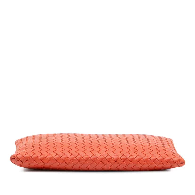 Bottega Veneta Nappa Intrecciato Clutch Red Leather Good condition - Inside View