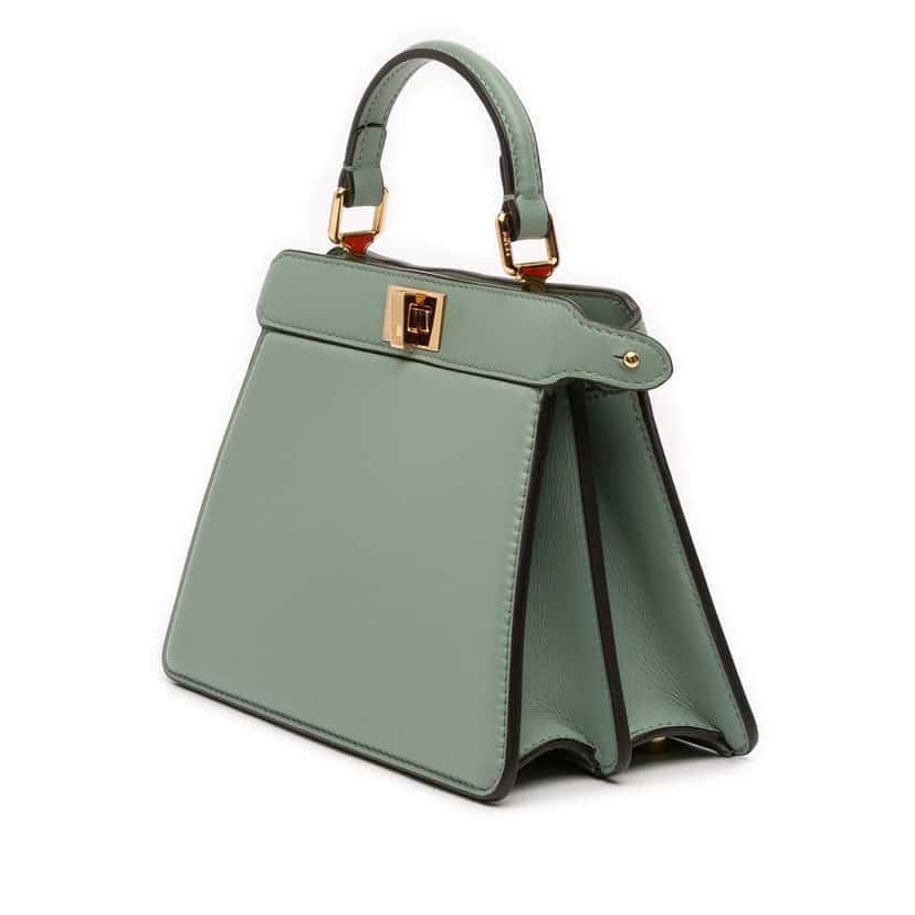 Fendi Petite Leather Peekaboo ISeeU Satchel Green Leather Good condition - Back View