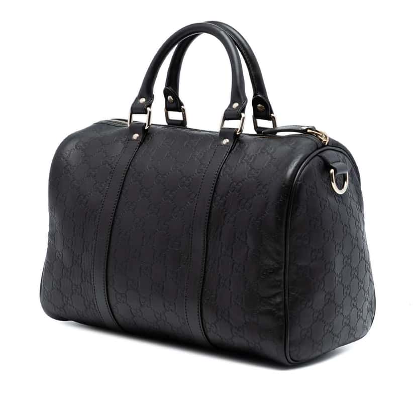 Gucci Medium Guccissima Joy Boston Bag Black Leather Good condition - Back View