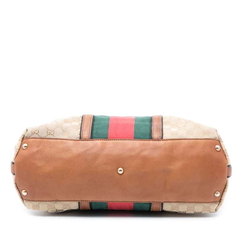 Gucci Medium GG Canvas Rania Top Handle Bag Brown Canvas Good condition - Inside View