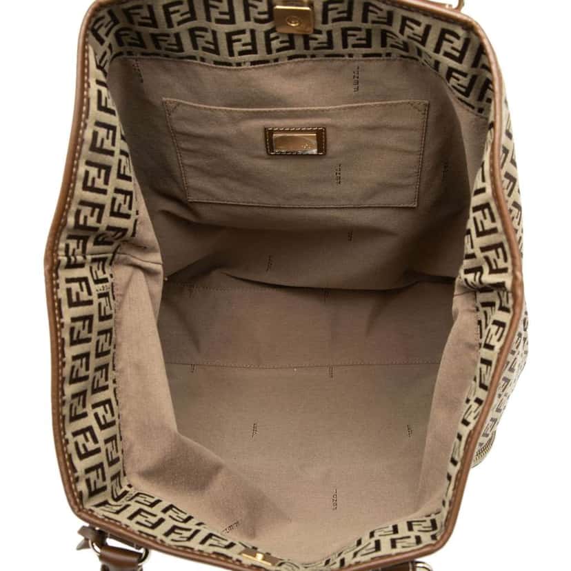 Fendi Zucchino Canvas Chef Shopping Tote Brown Canvas Very good condition - Model View