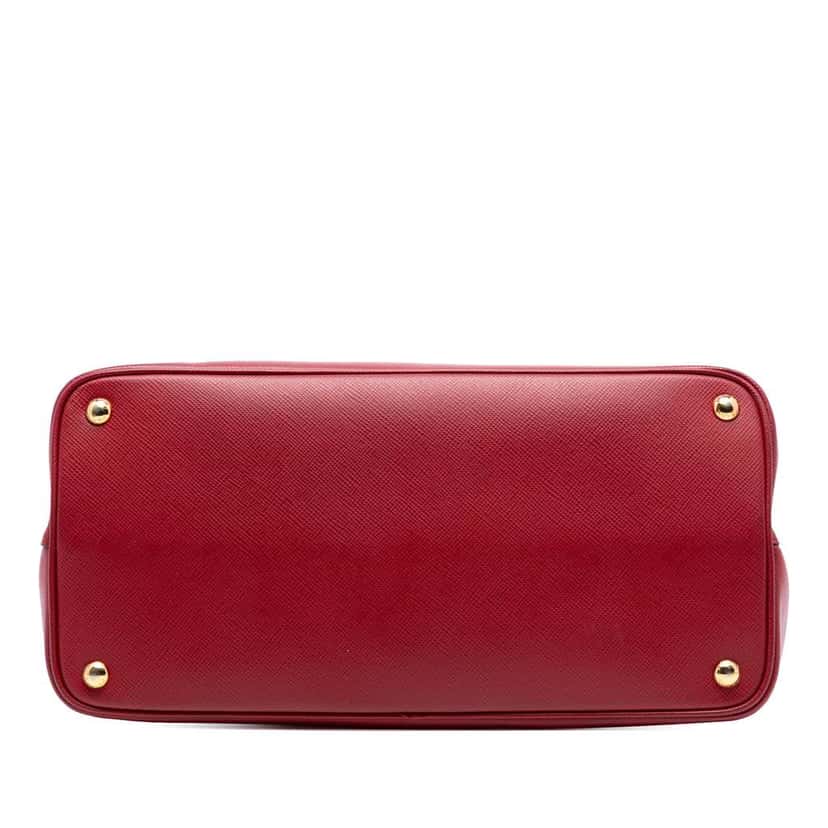 Prada Medium Saffiano Cuir Double Satchel Red Leather Very good condition - Inside View