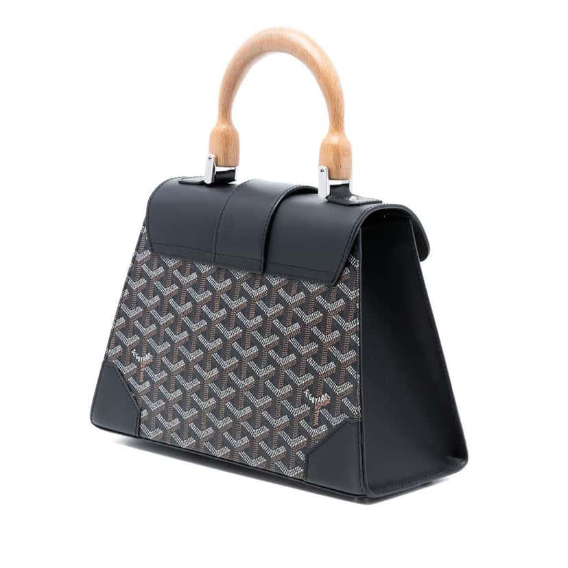 Goyard Goyardine Saigon Structured PM Black Canvas Good condition - Back View