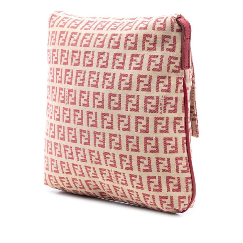 Fendi Zucchino Canvas Flap Crossbody Brown Canvas Very good condition - Back View