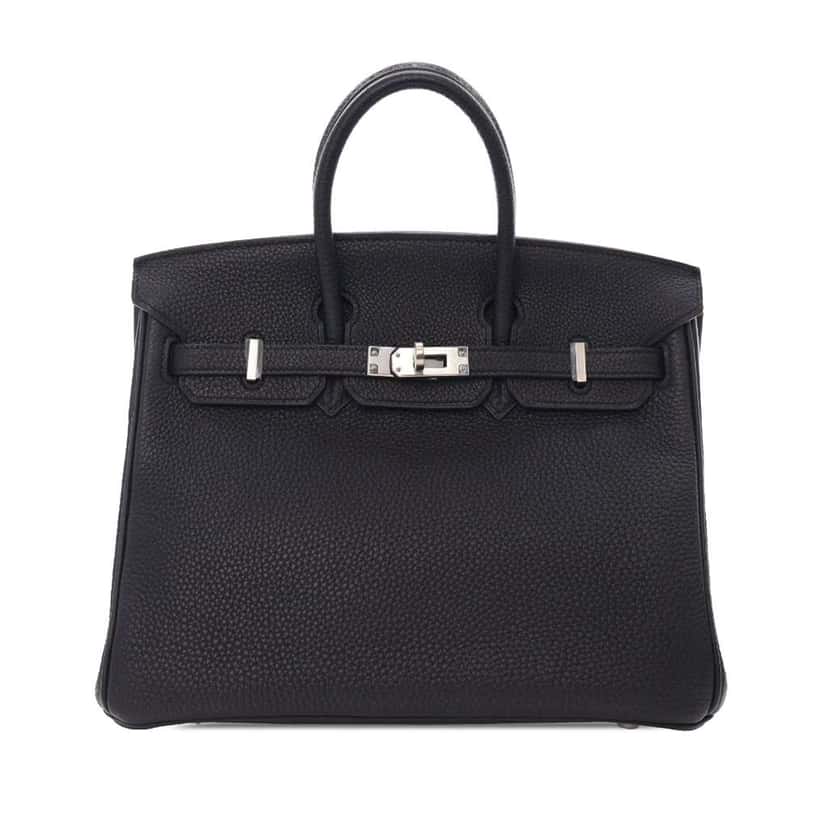 Hermès Togo Birkin Retourne 25 Black Leather Good condition - Front View