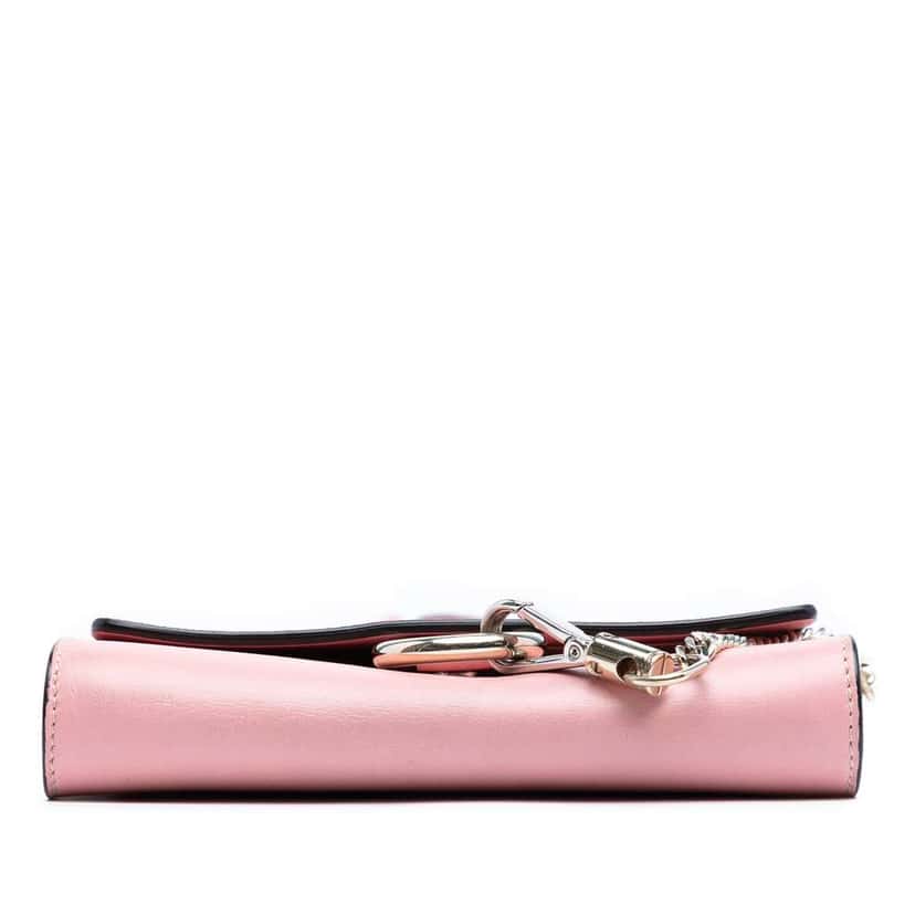 Chloé Mini Calfskin and Suede Faye Chain Crossbody Pink Leather Good condition - Inside View