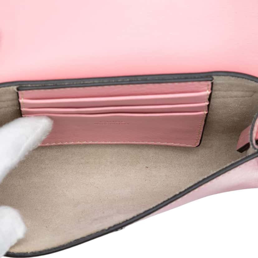 Chloé Mini Calfskin and Suede Faye Chain Crossbody Pink Leather Good condition - Model View