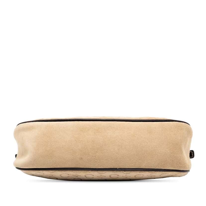 Celine C Macadam Suede Shoulder Bag Brown Leather Good condition - Inside View
