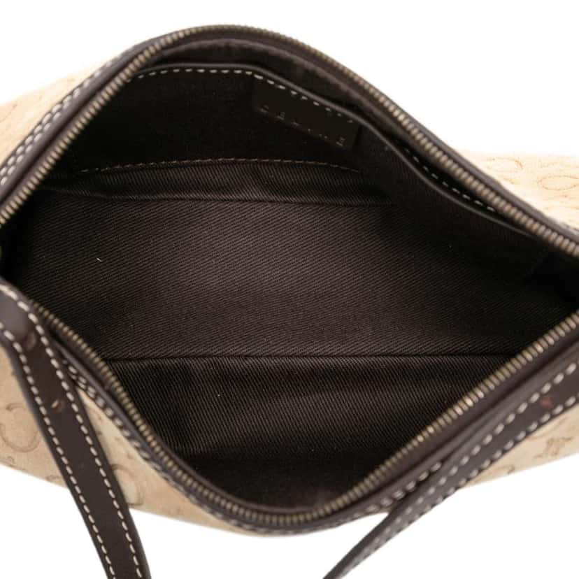 Celine C Macadam Suede Shoulder Bag Brown Leather Good condition - Model View