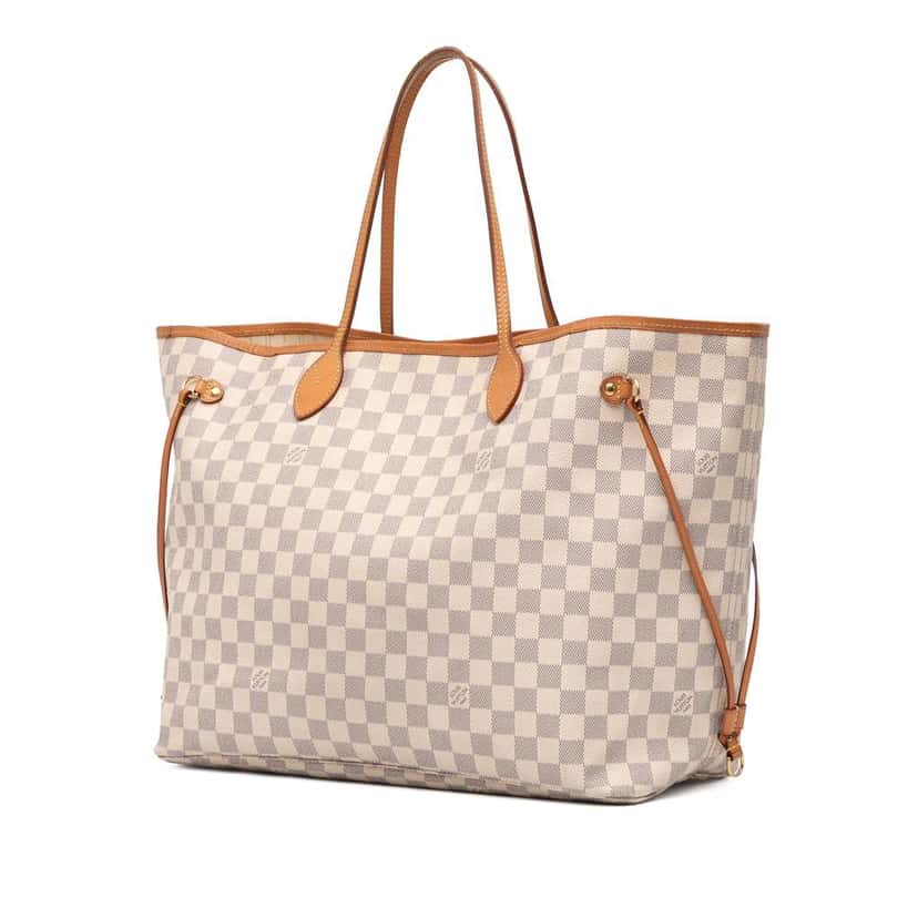 Louis Vuitton Damier Azur Neverfull GM White Good condition - Back View