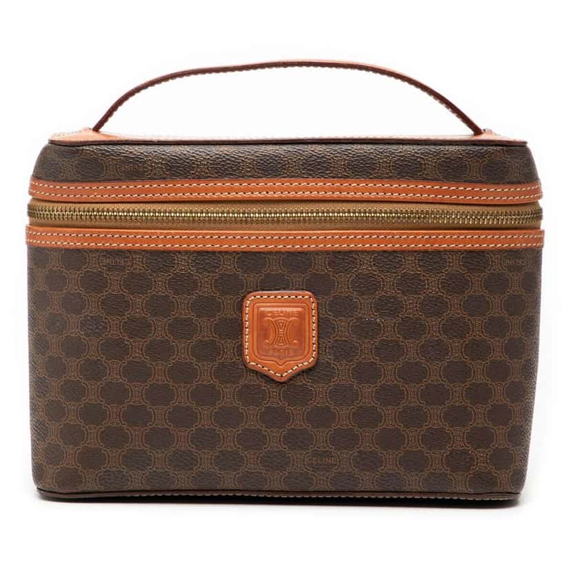 Celine Macadam Coated Canvas Vanity Bag Brown Canvas Good condition - Front View