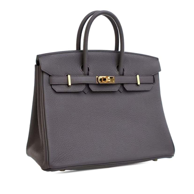 Hermès Togo Birkin Retourne 25 Grey Leather Good condition - Back View