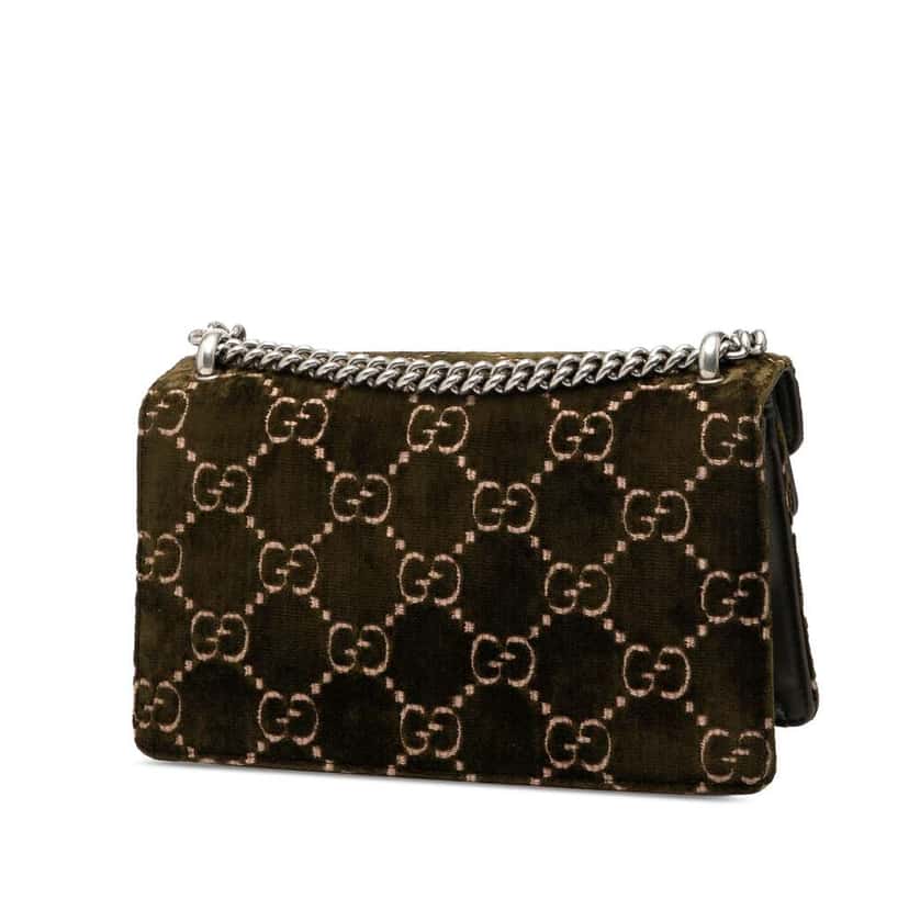Gucci Medium GG Velvet Dionysus Crossbody Green Velvet Good condition - Back View