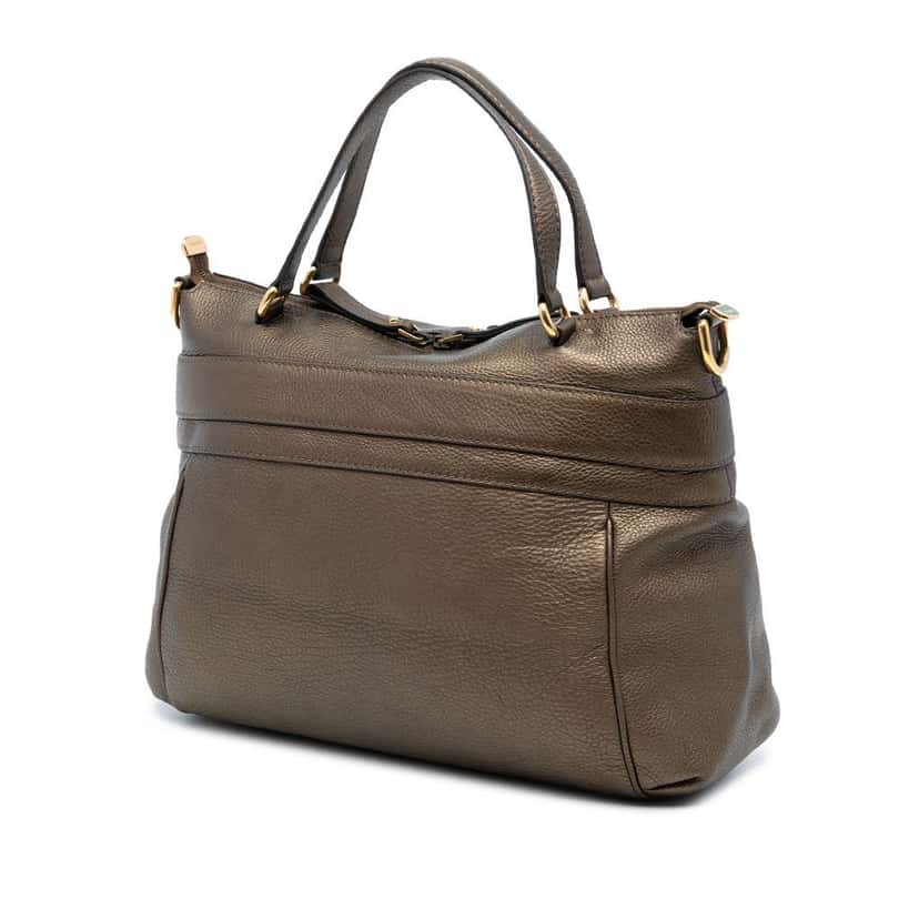 Gucci Medium Leather Ride Top Handle Bag Brown Leather Good condition - Back View