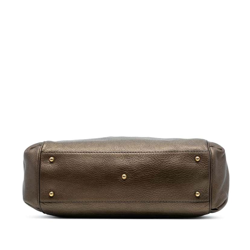 Gucci Medium Leather Ride Top Handle Bag Brown Leather Good condition - Inside View