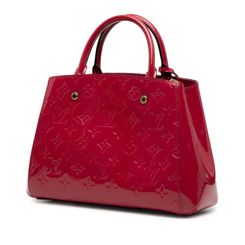 Louis Vuitton Monogram Vernis Montaigne BB Red Leather Good condition - Back View