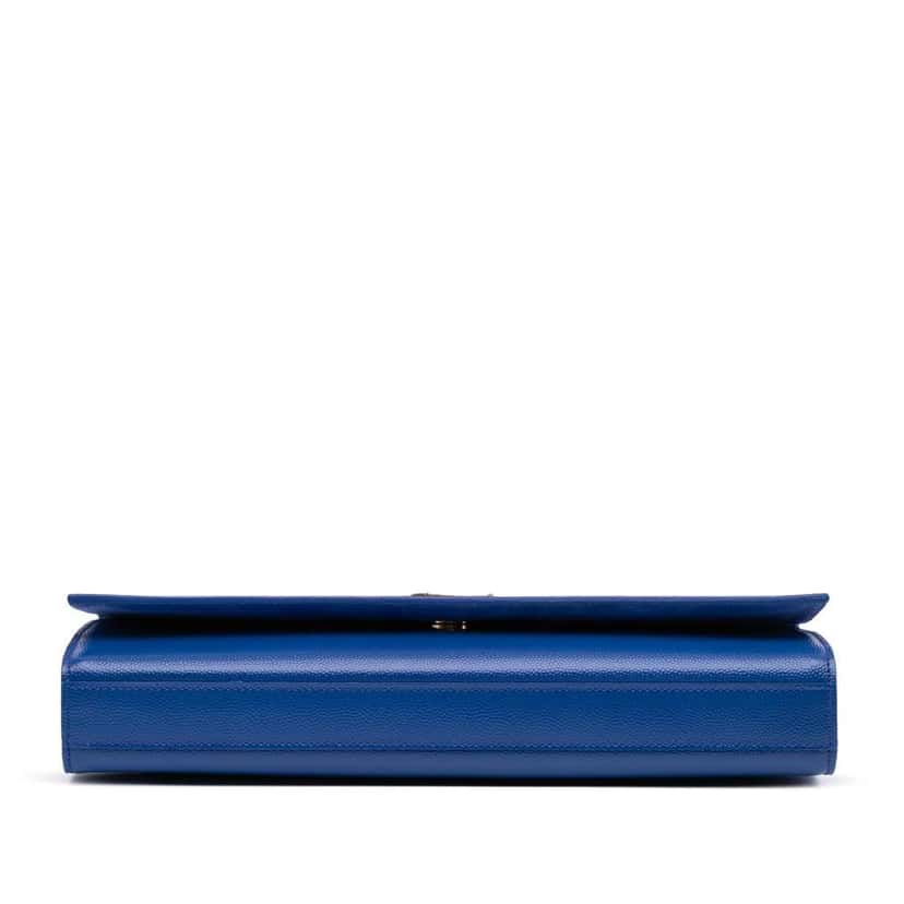 Saint Laurent Grain De Poudre Cassandre Clutch Blue Leather Good condition - Inside View