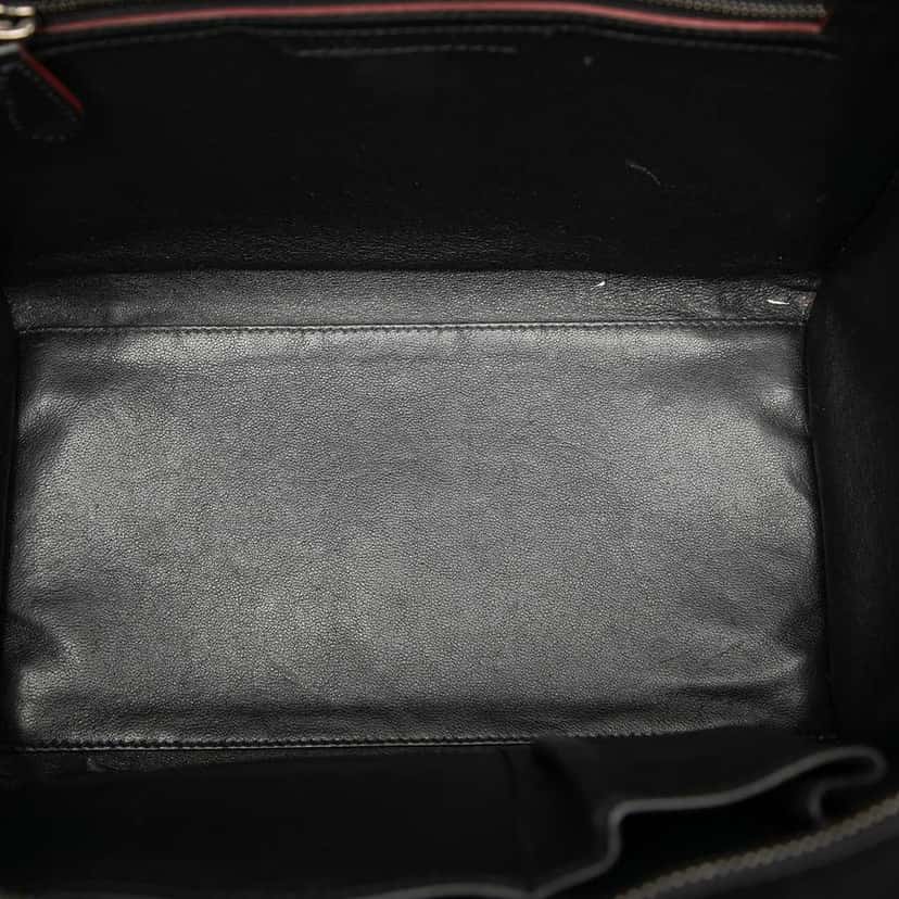 Celine Mini Bicolor Smooth Calfskin Luggage Tote Black Leather Good condition - Model View
