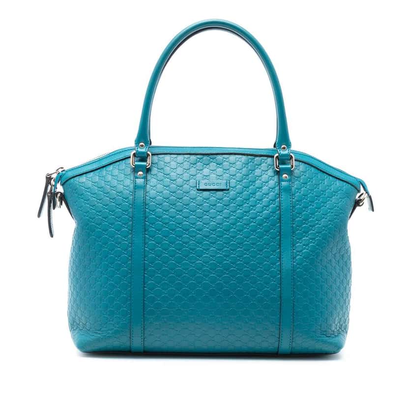 Gucci Large Microguccissima Dome Satchel Blue Leather Good condition - Front View