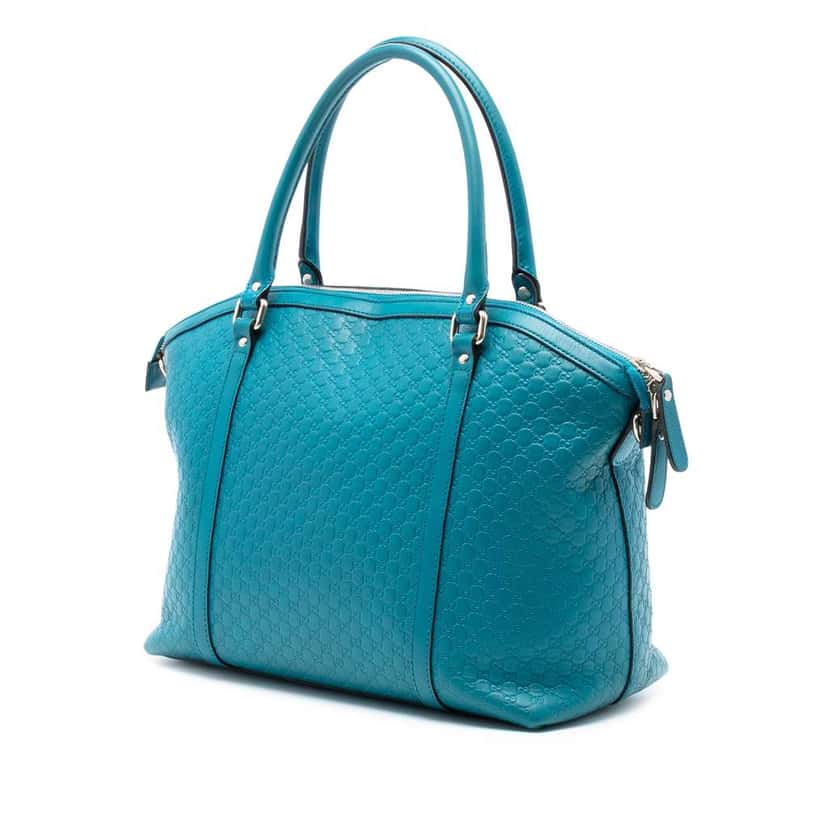 Gucci Large Microguccissima Dome Satchel Blue Leather Good condition - Back View