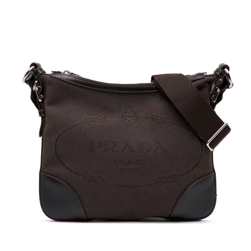 Prada Canvas Canapa Logo Crossbody Brown Canvas Good condition - Front View