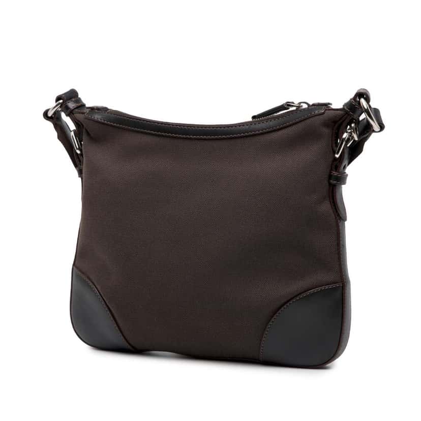 Prada Canvas Canapa Logo Crossbody Brown Canvas Good condition - Back View