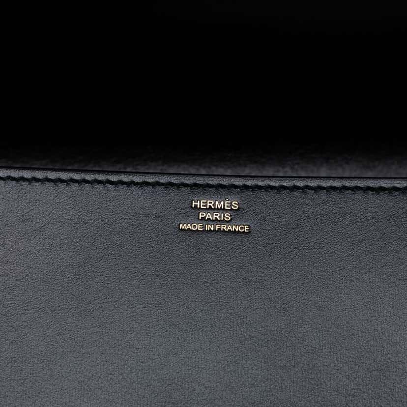 Hermès Tadelakt Medor Clutch 23 Black Leather Good condition - Box View