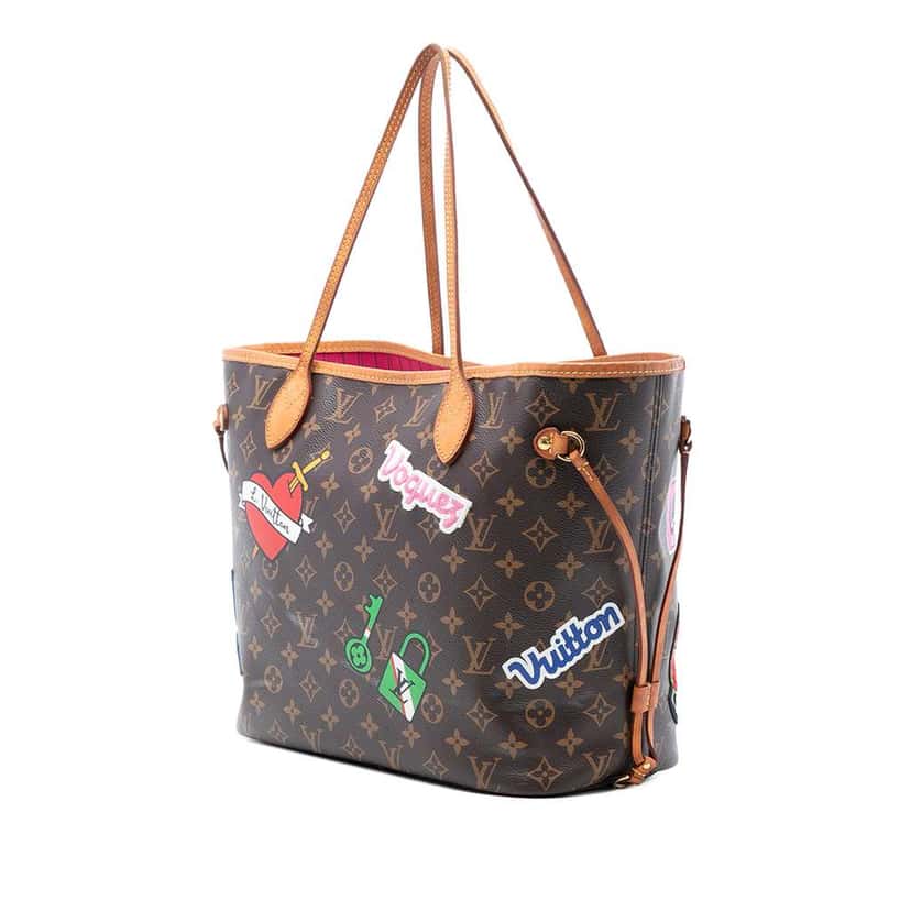 Louis Vuitton Monogram Patches Neverfull MM Brown Good condition - Back View