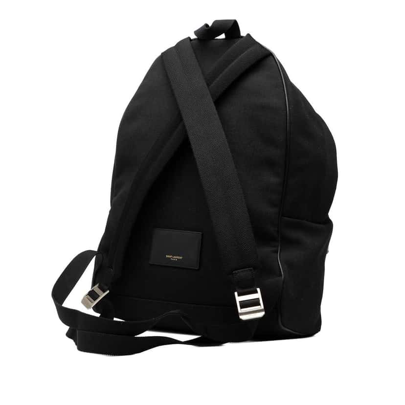 Saint Laurent Nylon and Denim Classic Hunting Backpack Black Good condition - Back View