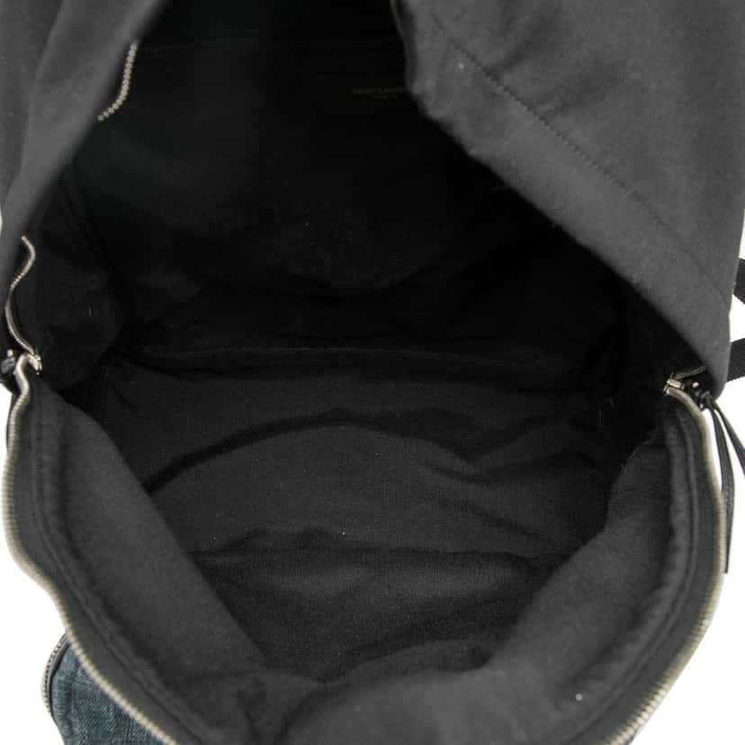 Saint Laurent Nylon and Denim Classic Hunting Backpack Black Good condition - Model View